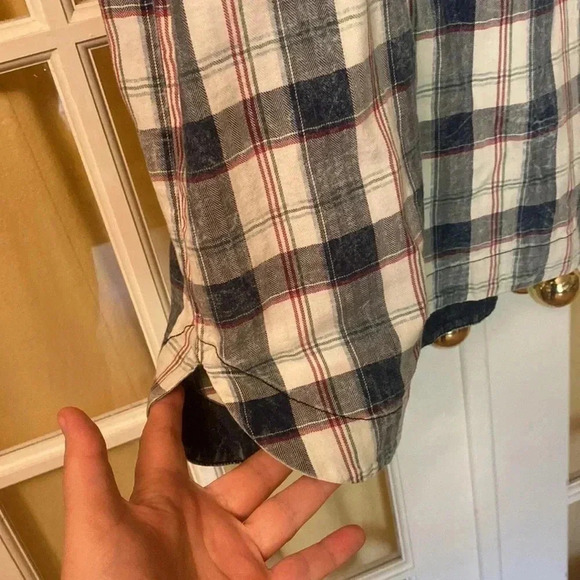 Plus size cotton summer  dress 👗 Denim plaid style - Picture 3 of 6